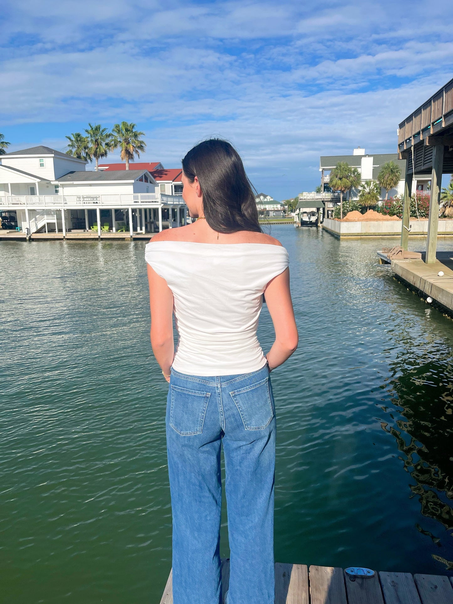 White Ruching Top