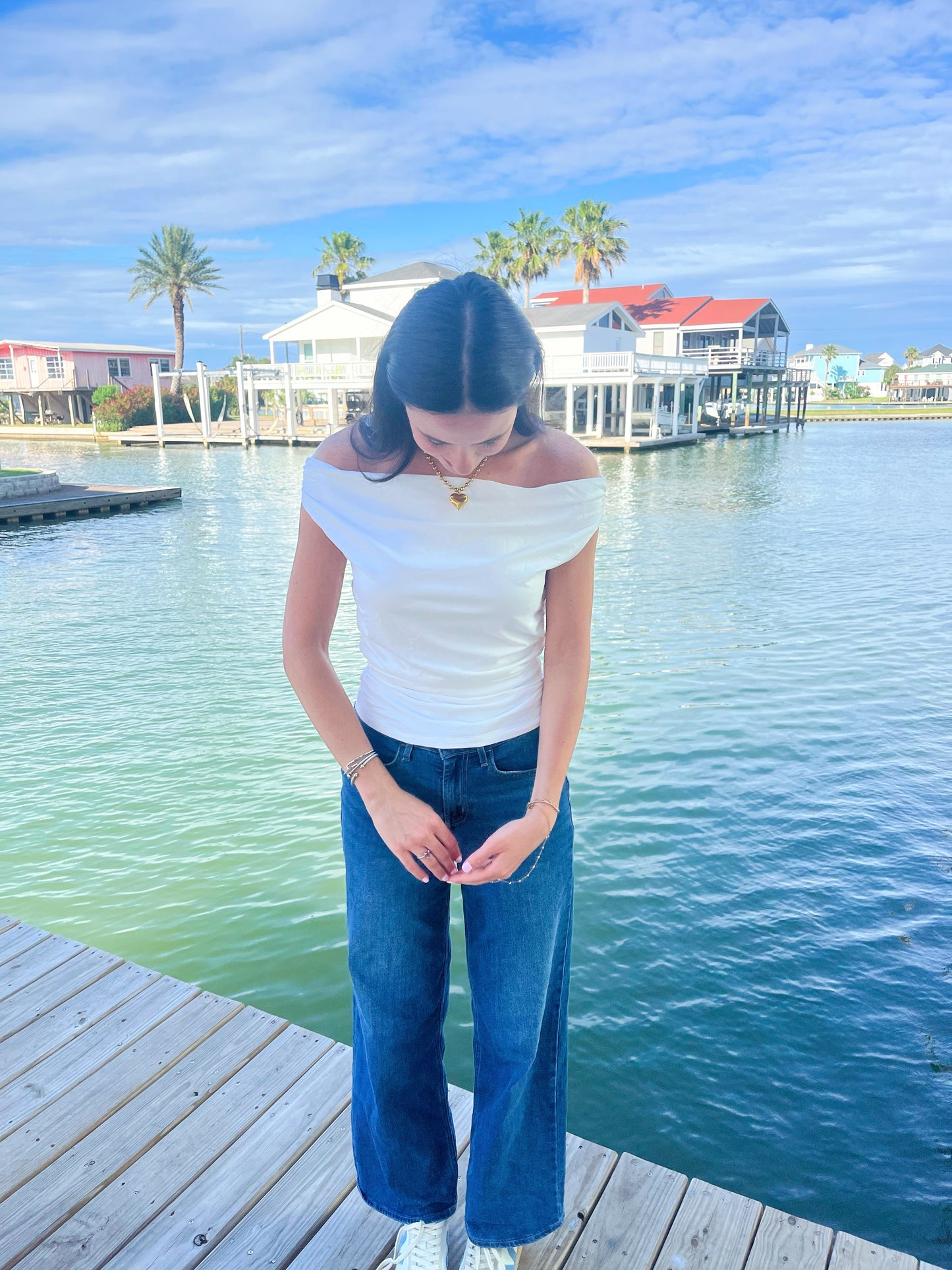 White Ruching Top